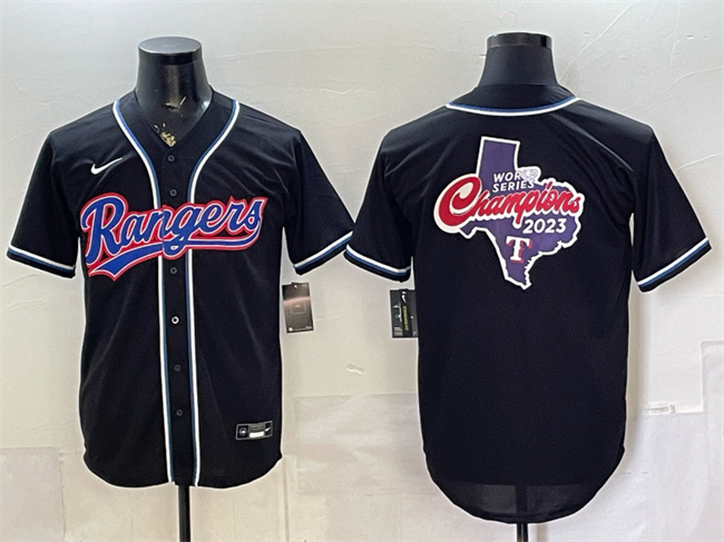 Men's Texas Rangers Team Big Logo 2026 Fashion Replica Black Out Stitched Baseball Jerseys 002