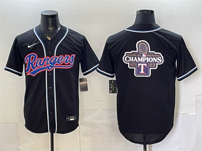 Men's Texas Rangers Team Big Logo 2026 Fashion Replica Black Out Stitched Baseball Jerseys 001