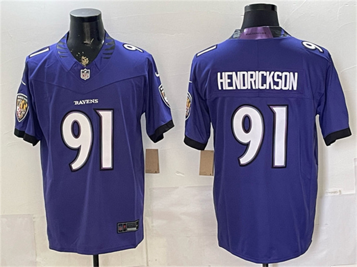 Men's Baltimore Ravens #91 Trey Hendrickson Purple 2026 F.U.S.E. Vapor Stitched Limited Football Jersey