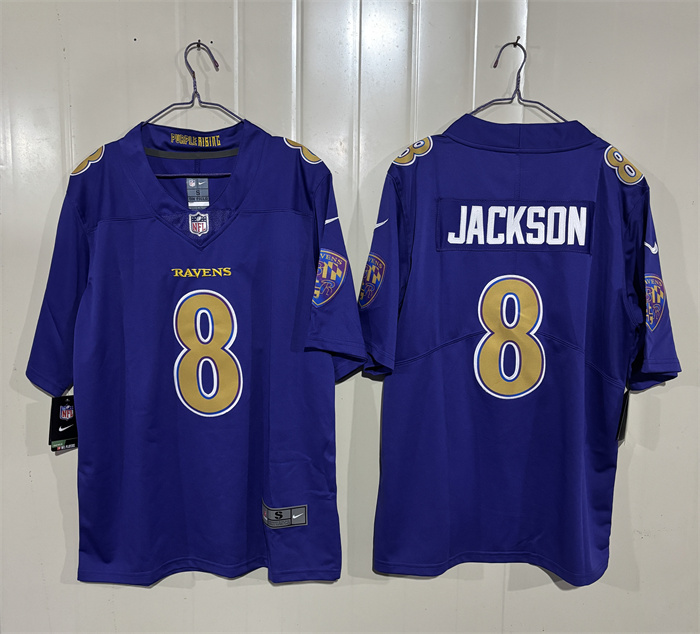 Men's Baltimore Ravens #8 Lamar Jackson Purple 2026 Alternate Vapor Stitched Limited Football Jersey
