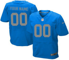 Nike Detroit Lions Customized Elite Dark Blue Jerseys