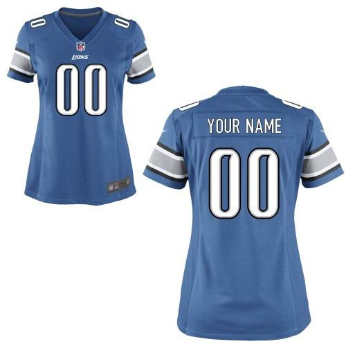 Women's Nike Detroit Lions Customized Game Team blue Jerseys