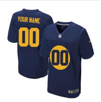Men's Nike Green Bay Packers Customized Elite Navy Blue Alternate NFL Jersey Men's Nike Green Bay Packers Customized Elite Navy Blue Alternate NFL Jersey