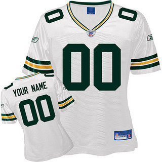 Green Bay Packers Women Customized White Jersey