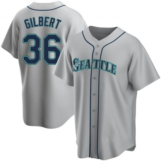 Men's Seattle Mariners #36 Logan Gilbert Gray Cool Base Stitched Jersey Men's Seattle Mariners #36 Logan Gilbert Gray Cool Base Stitched Jersey