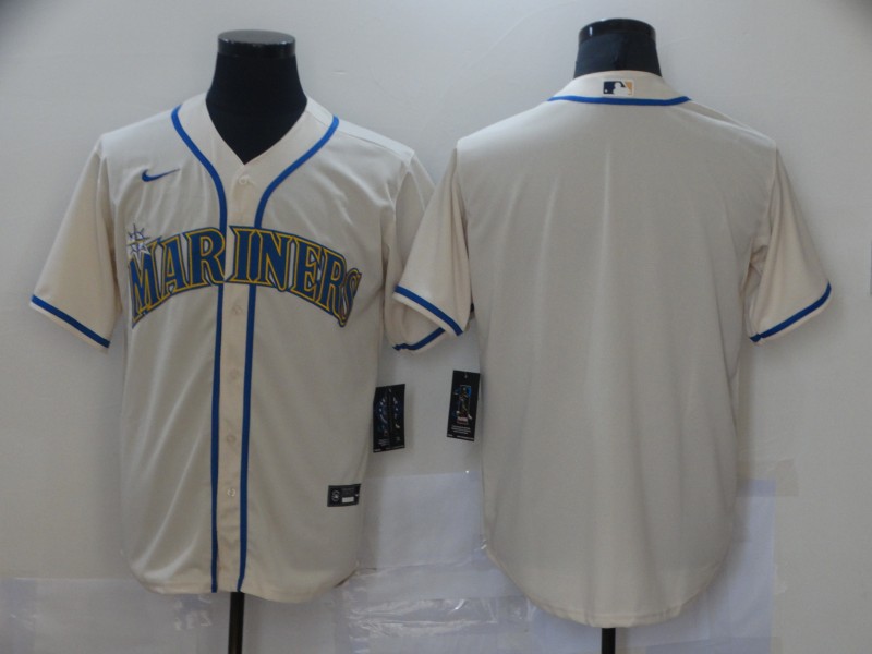 Nike Men's Seattle Mariners Cream Stitched MLB Blank Cool Base Nike Jersey Nike Men's Seattle Mariners Cream Stitched MLB Blank Cool Base Nike Jersey
