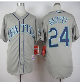 Seattle Mariners #24 Ken Griffey Stitched Grey Cool Base Baseball Jersey Seattle Mariners #24 Ken Griffey Stitched Grey Cool Base Baseball Jersey
