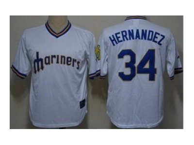 seattle mariners #34 hernandez white(m&n) mlb jerseys