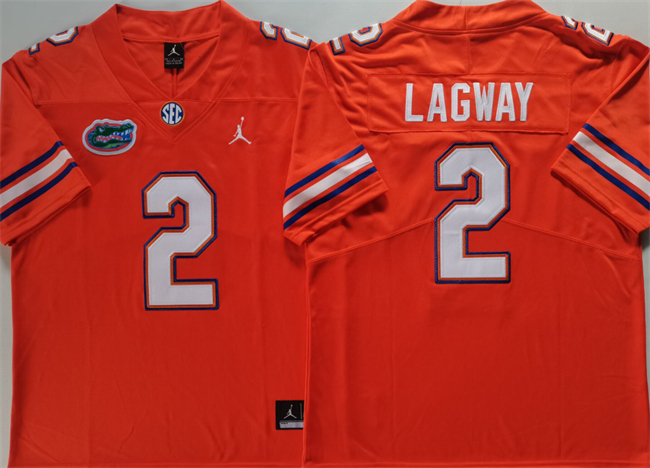 Men's Florida Gators #2 DJ Lagway Orange Stitched Jersey Men's Florida Gators #2 DJ Lagway Orange Stitched Jersey