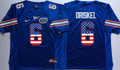 Florida Gators 6 Jeff Driskel Blue USA Flag College Jersey Florida Gators 6 Jeff Driskel Blue USA Flag College Jersey