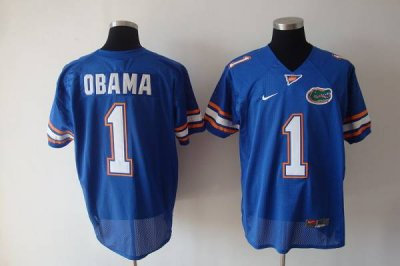 Gators #1 Obama Blue Embroidered NCAA Jersey
