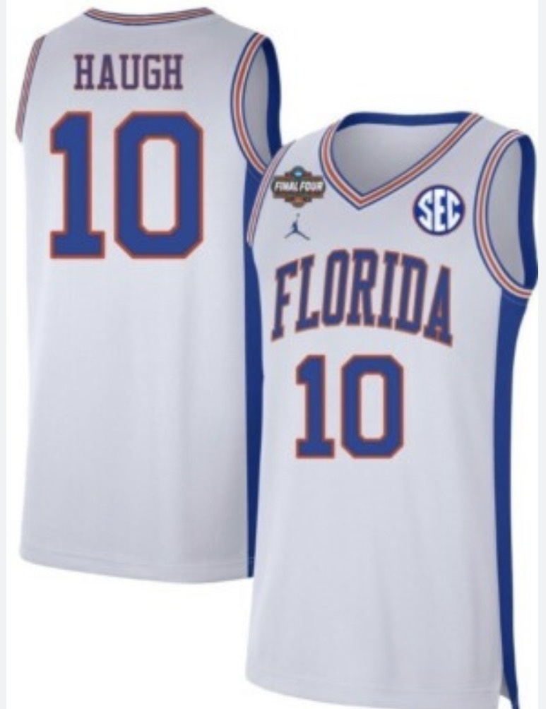 Men's Florida Gators #10 Thomas Haugh White Stitched College Basketball Jersey