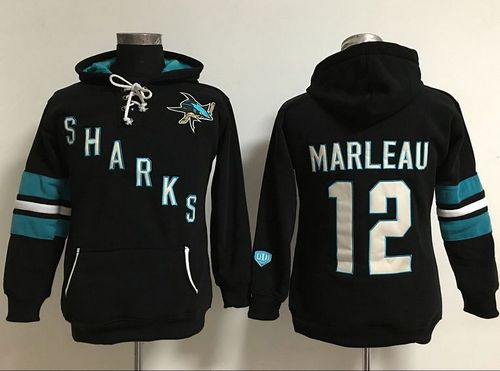 San Jose Sharks #12 Patrick Marleaui Black Men Old Time Heidi Hoodie NHL Hoodie