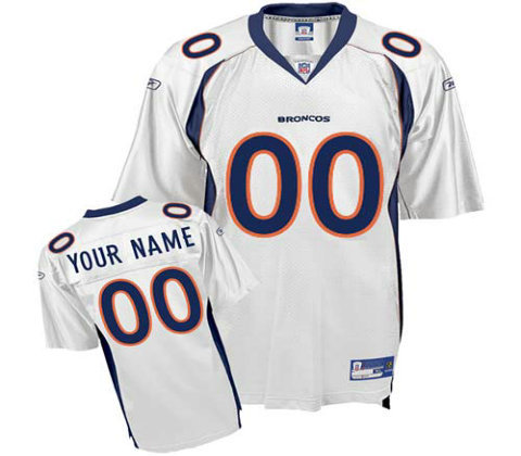 Denver Broncos Customized Replica White Jerseys
