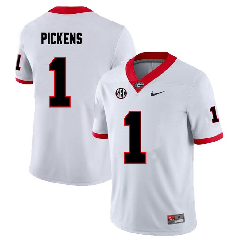 Men's Georgia Bulldogs #1 George Pickens White Stitched Football Jersey Men's Georgia Bulldogs #1 George Pickens White Stitched Football Jersey