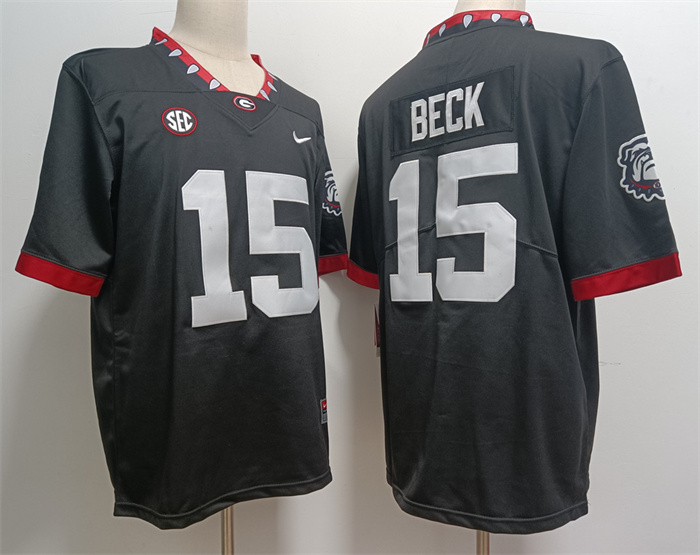 Georgia Bulldogs #15 Carson Beck Black Stitched Jersey Georgia Bulldogs #15 Carson Beck Black Stitched Jersey