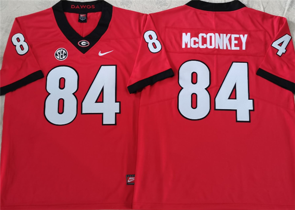 Men’s Georgia Bulldogs #84 McCONKEY Red College Football Stitched Jersey Men’s Georgia Bulldogs #84 McCONKEY Red College Football Stitched Jersey