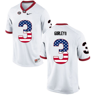 Georgia Bulldogs 3 Todd Gurley II White USA Flag College Football Jersey