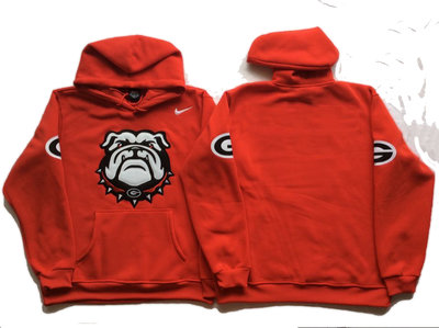 Georgia Bulldogs Blank Red Men's Pullover Hoodie