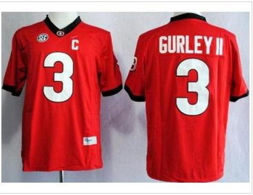 Georgia Bulldogs 3 Todd Gurley II Red College Football Limited NCAA Jerseys