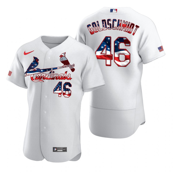Cardinals 46 Paul Goldschmidt White USA Flag Fashion Nike Cool Base Jersey Cardinals 46 Paul Goldschmidt White USA Flag Fashion Nike Cool Base Jersey