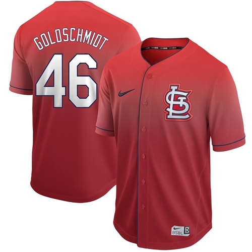 Cardinals #46 Paul Goldschmidt Red Fade Authentic Stitched Baseball Jersey Cardinals #46 Paul Goldschmidt Red Fade Authentic Stitched Baseball Jersey