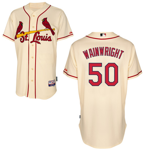 St.Louis Cardinals #50 Wainwright Beige Baseball Jersey St.Louis Cardinals #50 Wainwright Beige Baseball Jersey