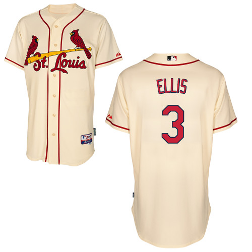 St.Louis Cardinals #3 Ellis Beige Baseball Jersey