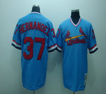 St Louis Cardinals #37 1979 Keith Hernandez Mitchell & Ness Light Blue Authentic Throwback Jersey