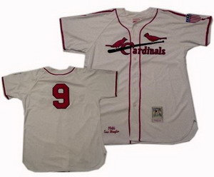 St Louis Cardinals 9 Enos Slaughter throwback jerseys Cream