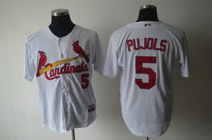 St. Louis Cardinals 5 Pujols White Jerseys