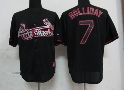 MLB St.Louis Cardinals 7 Holliday Black Fashion Jerseys