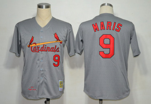MLB Jerseys St. Louis Cardinals #9 Roger Maris Grey M&N 1967