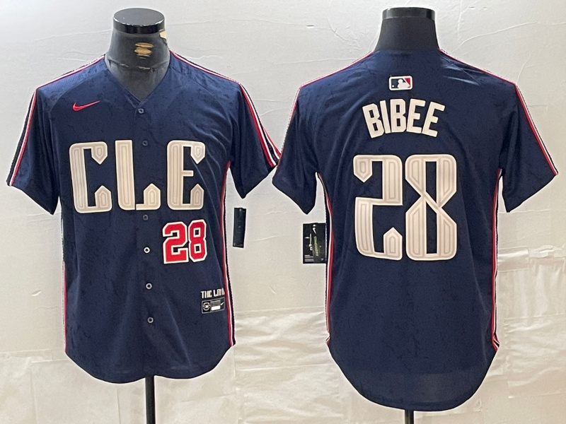 Men's Cleveland Guardians #28 Tanner Bibee Navy 2024 City Connect Limited Stitched jerseys 1 Men's Cleveland Guardians #28 Tanner Bibee Navy 2024 City Connect Limited Stitched jerseys 1