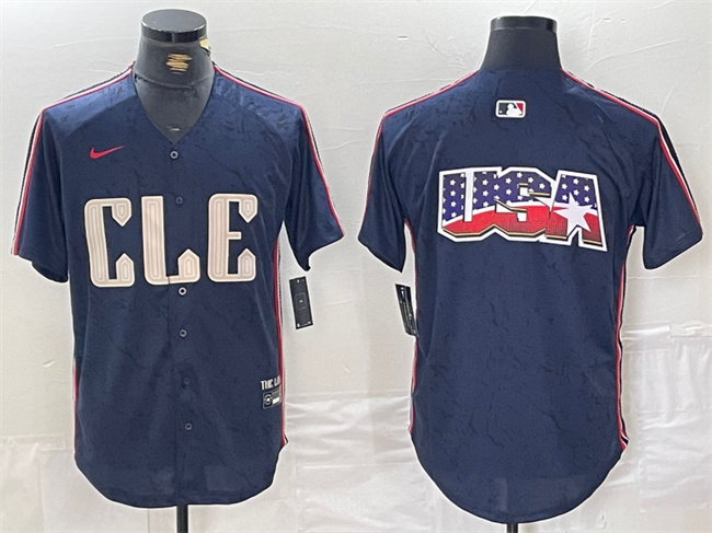 Men's Cleveland Guardians Team Big Logo Navy 2024 City Connect Limited Stitched Baseball Jerseys Men's Cleveland Guardians Team Big Logo Navy 2024 City Connect Limited Stitched Baseball Jerseys