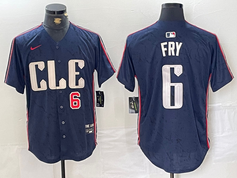 Men's Cleveland Guardians #6 David Fry Navy 2024 City Connect Limited Stitched Baseball Jersey 3 Men's Cleveland Guardians #6 David Fry Navy 2024 City Connect Limited Stitched Baseball Jersey 3
