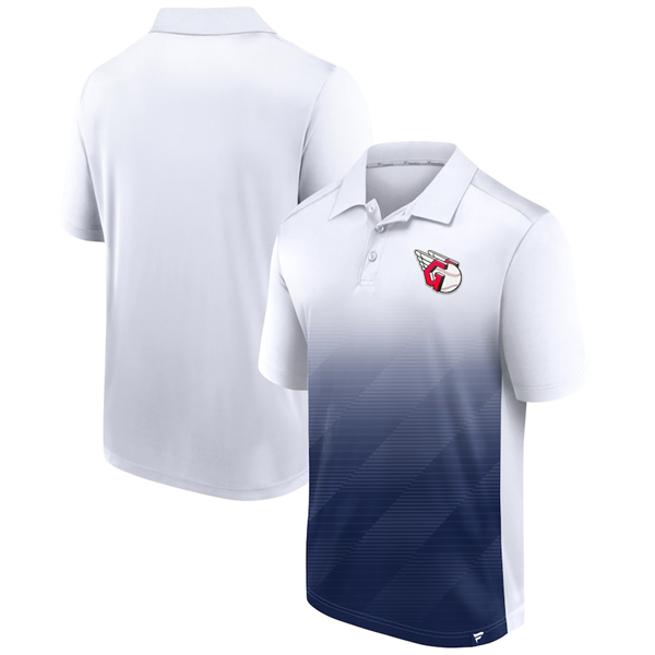 Men's Cleveland Guardians White Navy Iconic Parameter Sublimated Polo