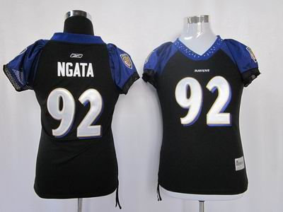 Women Baltimore Ravens 92 Haloti Ngata black jerseys