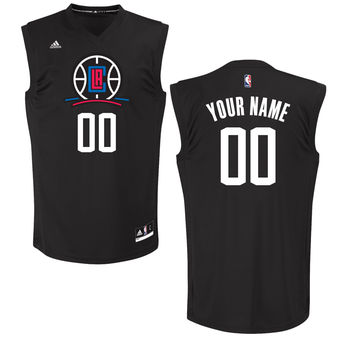 Men's LA Clippers adidas Black Custom Chase Jersey