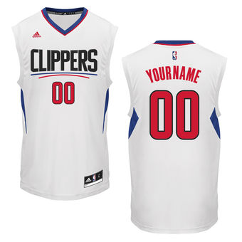 Men's LA Clippers adidas White Custom Home Jersey
