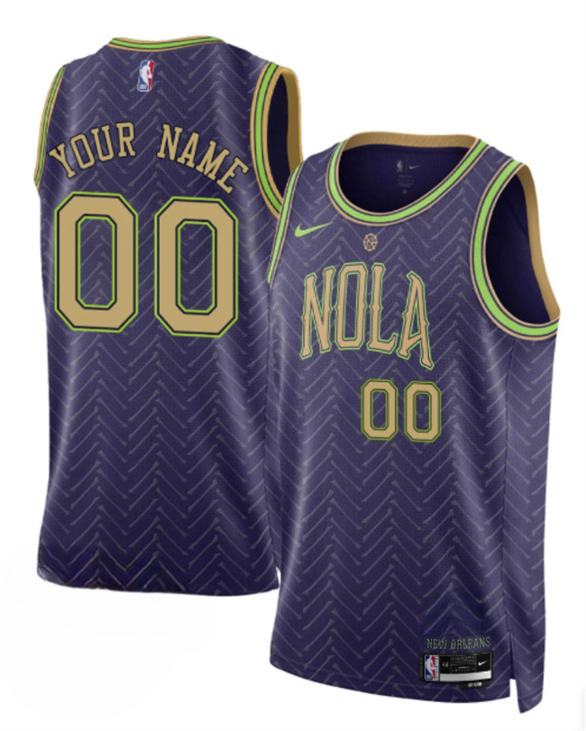 Men's New Orleans Pelicans Active Player Custom Purple 2024-25 City Ediiton Stitched Basketball Jersey Men's New Orleans Pelicans Active Player Custom Purple 2024-25 City Ediiton Stitched Basketball Jersey