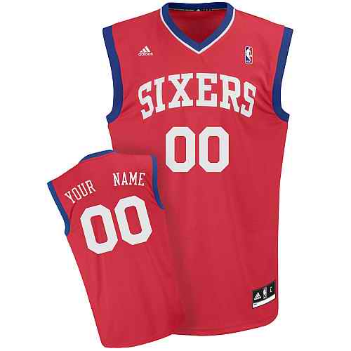 Philadelphia 76ers Custom Red Adidas Road Jersey
