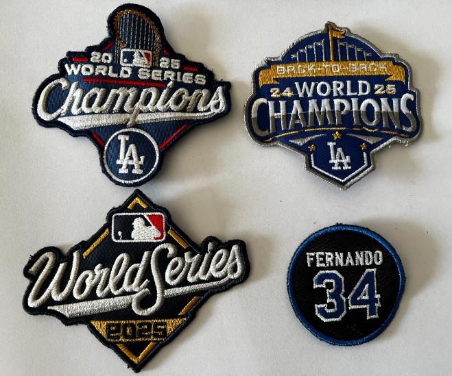 2025 Dodgers World Champions ,back to back Patch, #34 Stitched Patches Set 2025 Dodgers World Champions ,back to back Patch, #34 Stitched Patches Set