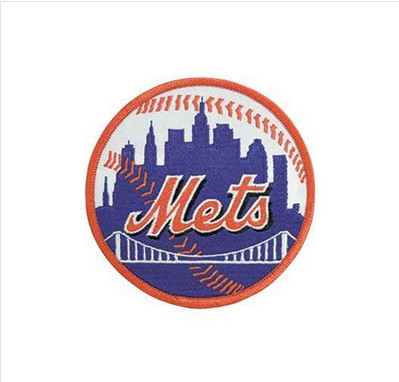 Stitched New York Mets Home Sleeve Patch (Orange Border)