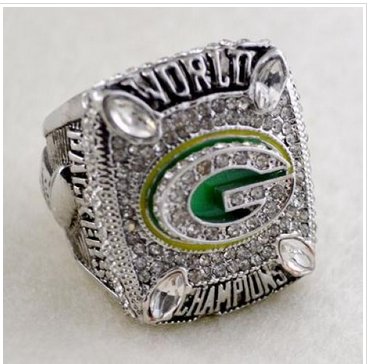 NFL Green Bay Packers World Champions Silver Ring