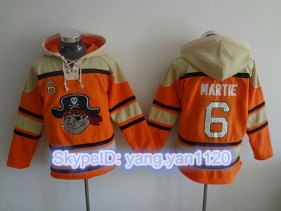 Pirates #6 Starling Marte Orange Sawyer Hooded Sweatshirt MLB Hoodie