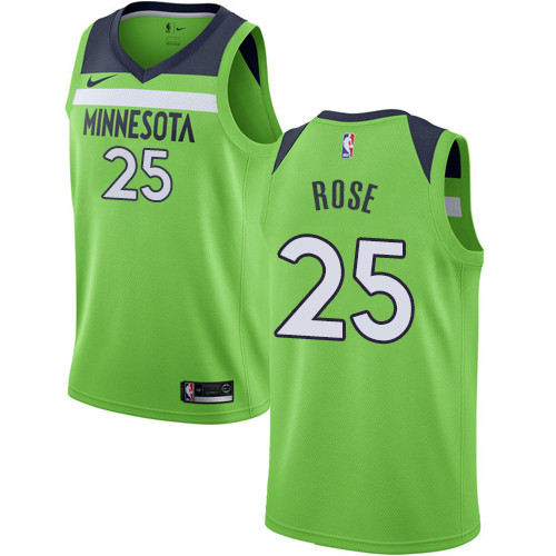 Timberwolves #25 Derrick Rose Green Youth Basketball Swingman Statement Edition Jersey