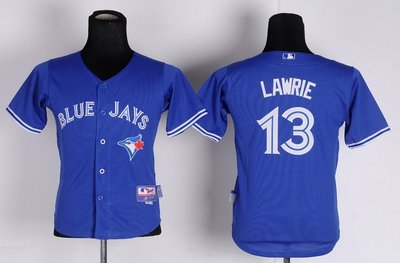 MLB Youth Toronto Blue Jays #13 Brett Lawrie Blue Jerseys