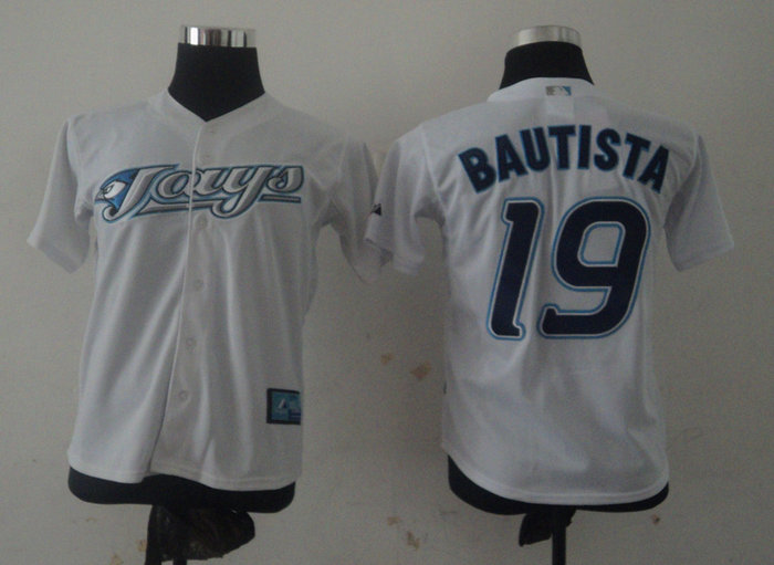Kids MLB Toronto Blue Jays 19 Jose Bautista white