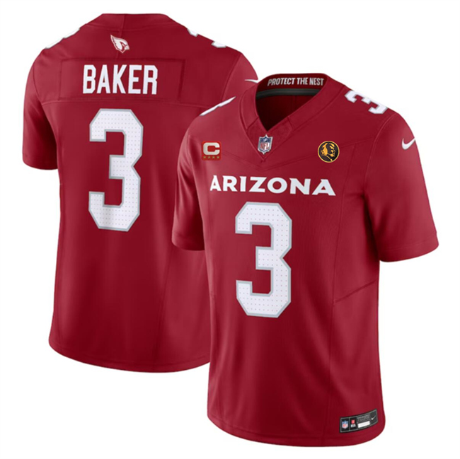 Men's Arizona Cardinals #3 Budda Baker Red 2023 F.U.S.E. With 4-Star C Patch And With John Madden Patch Vapor Limited Stitched Football Jersey Men's Arizona Cardinals #3 Budda Baker Red 2023 F.U.S.E. With 4-Star C Patch And With John Madden Patch Vapor Limited Stitched Football Jersey